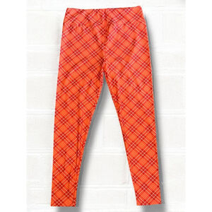 LuLaRoe Womens TC Red Pink White Plaid Leggings Loungewear Comfy Leisurewear NWT